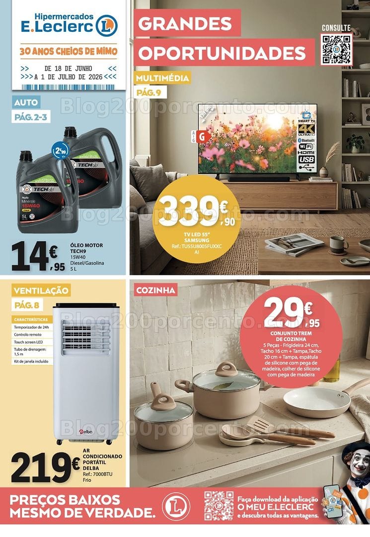Antevisão Folheto E-LECLERC Bazar Promoções de 18 junho a 1 julho